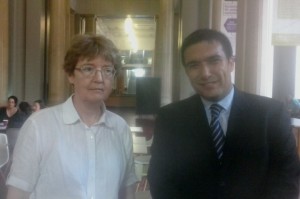 Con la Dra Julia Barrow Directora de la School of History de la Universidad de Leeds